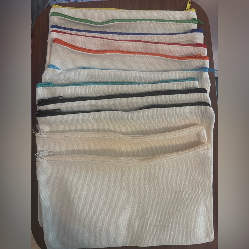Multi-Color Zippered Pouches (11 Pieces)